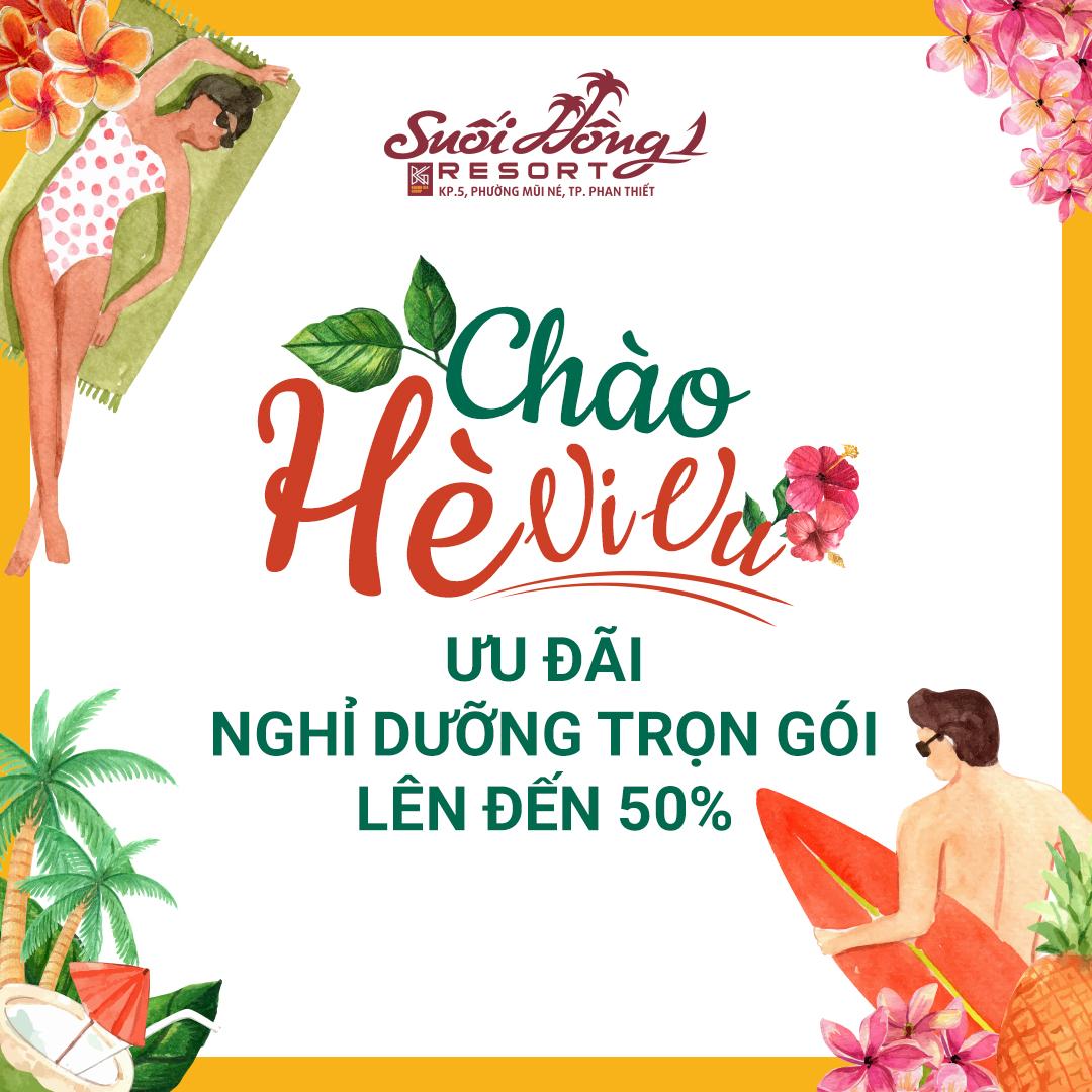 Chào hè vi vu Nhận ngay ưu đãi Nghỉ dưỡng trọn gói lên đến 50% tại Resort Suối Hồng – Phan Thiết